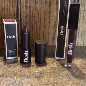 Flesh Lipstick and Lip Gloss Set